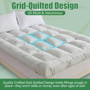 5-Inch Memory Foam Mattress Topper with Bamboo Viscose Cover
