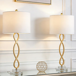 Crystal Base Table Lamps Set of 2 – 3-Way Dimmable Buffet Lamps