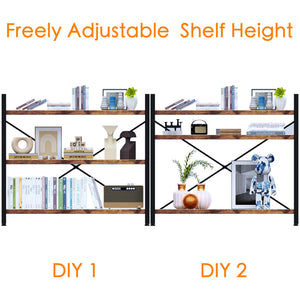 Adjustable Bookshelf with Metal Frame – 3, 4 & 5-Tier
