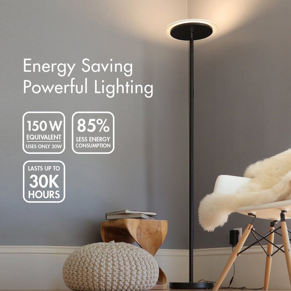 Torchiere LED Floor Lamp with Remote & Touch Dimmer