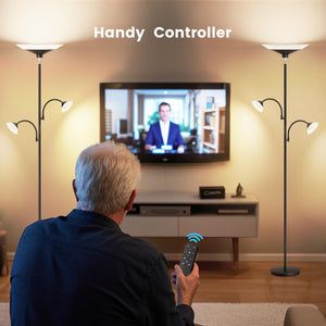 3-Light LED Tree Floor Lamp with Gooseneck Spots & Remote