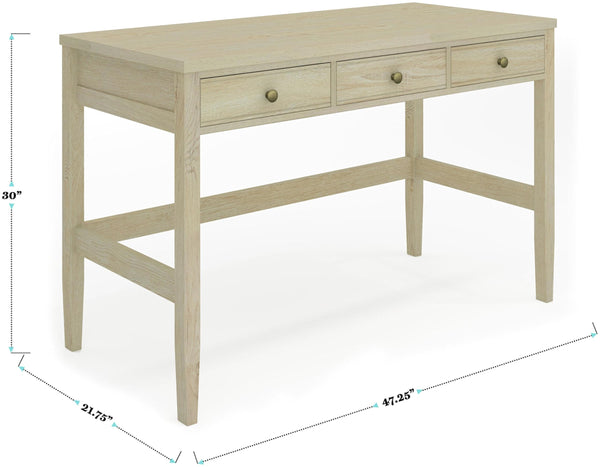 Home Office Desk with 3 Drawers and Tapered Legs