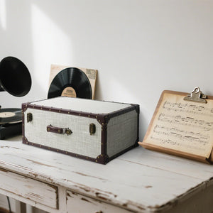 Extra Large Vintage Wooden Storage Box with Hinged Lid
