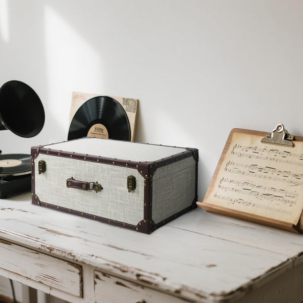 Extra Large Vintage Wooden Storage Box with Hinged Lid