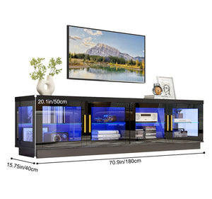 70.9" Modern LED TV Stand with RGB Lighting & Storage Cabinet