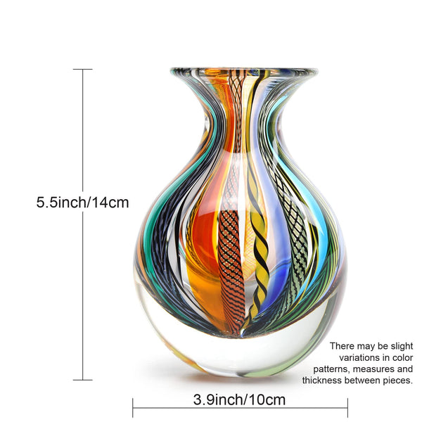 Hand Blown Small Glass Vases – Boho Murano Style