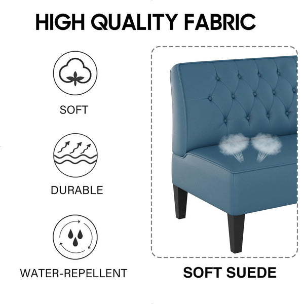 Button-Tufted Velvet Loveseat Settee Bench