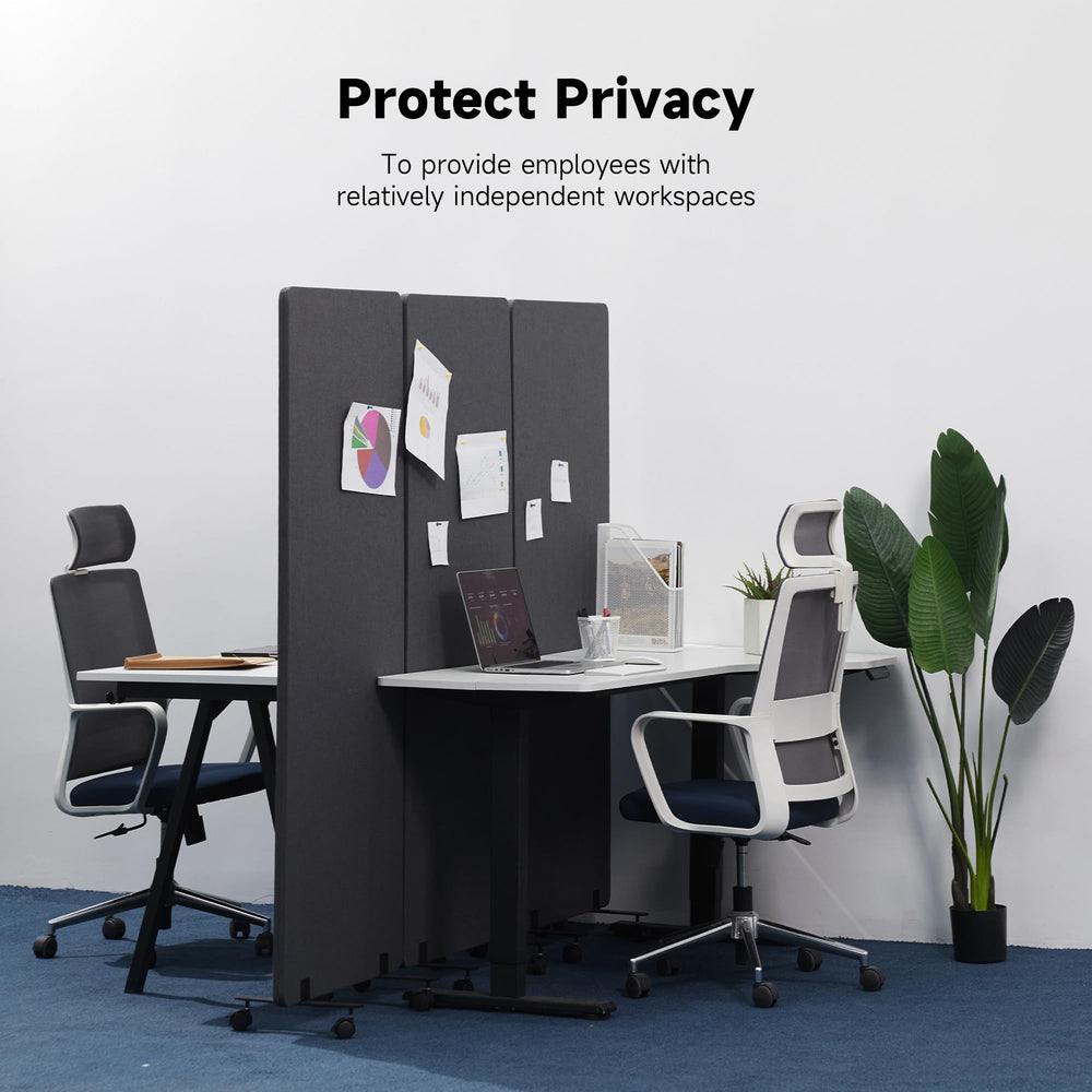 3-Panel Freestanding Room Divider with Sliding & Fixed Feet