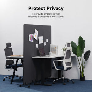 3-Panel Freestanding Room Divider with Sliding & Fixed Feet