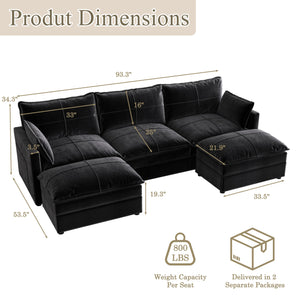 L-Shaped Sectional Sofa with Reversible Chaise & Deep Seat