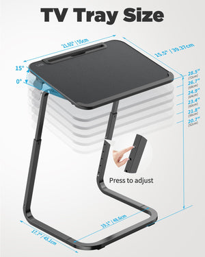 Adjustable TV Tray Table with Tilt & Height Settings