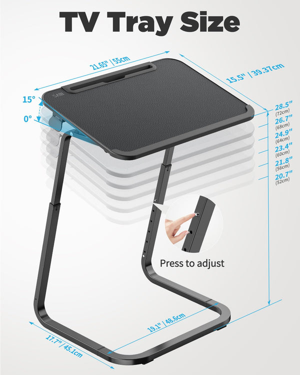 Adjustable TV Tray Table with Tilt & Height Settings
