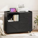 Lateral File Cabinet with Charging Station & Drawers