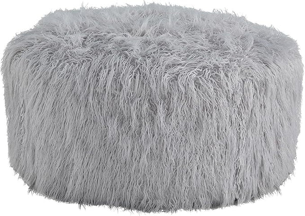 Faux Fur Oversized Accent Ottoman
