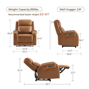 Power Recliner Chair with Adjustable Headrest & USB Ports