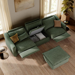 Power Reclining Loveseat – Velvet Modular Sofa with USB Ports