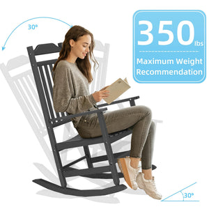 Outdoor Resin Rocking Chair Set of 2 – High Back Porch Rocker