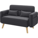 Mid-Century Modern Loveseat Sofa – 2-Seater Upholstered Couch with Wood Legs