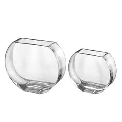 Clear Round Glass Vase 9.25" – Heavy Durable European Crystal