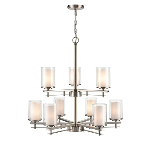 Nine Light Chandelier – Modern Gold Finish