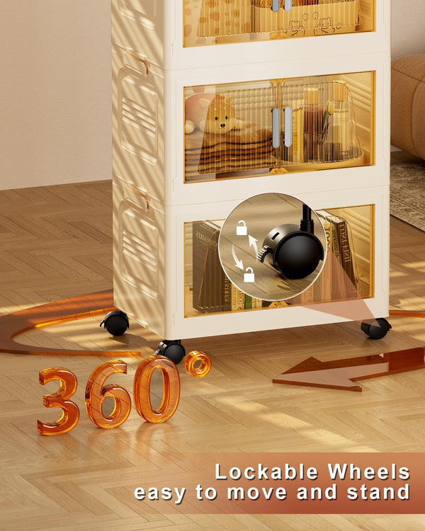Stackable Storage Bins with Lids & Wheels