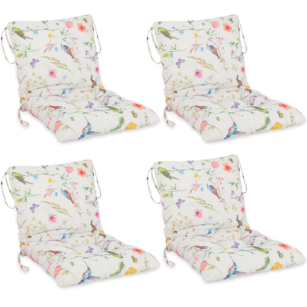Outdoor Patio Chair Cushions with Back – 21.7 x 43.3 Inch Dining Seat Cushions with Ties