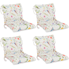 Outdoor Patio Chair Cushions with Back – 21.7 x 43.3 Inch Dining Seat Cushions with Ties
