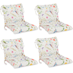 Outdoor Patio Chair Cushions with Back – 21.7 x 43.3 Inch Dining Seat Cushions with Ties