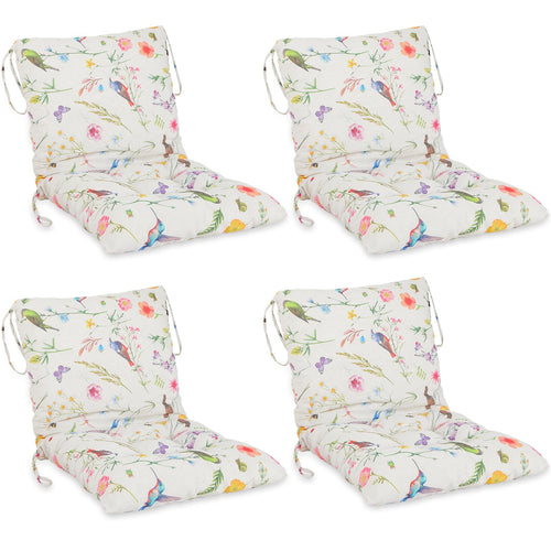 Outdoor Patio Chair Cushions with Back – 21.7 x 43.3 Inch Dining Seat Cushions with Ties