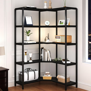 L-Shaped 5-Tier Corner Bookshelf