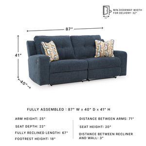 Reclining Sofa Set with Tufted Back & Pull Tab — Polyester Upholstery