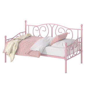 Twin Metal Daybed Frame with Classic Headboard