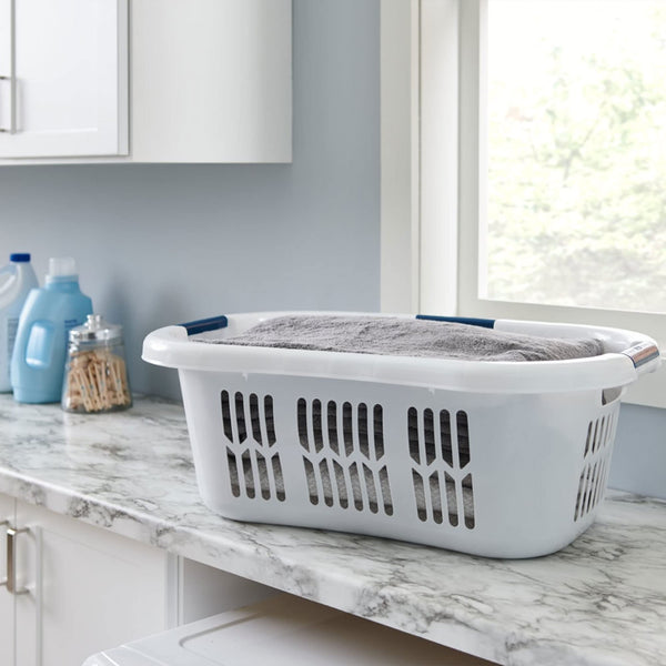 Small Hip-Hugger Laundry Basket 2.1 Bushel with Carrying Handles