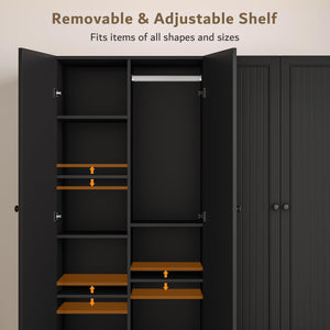 4-Door Wardrobe Closet with Drawers