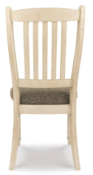 Antique White Upholstered Dining Chair Set of 2
