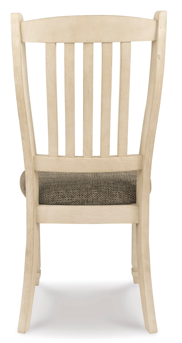 Antique White Upholstered Dining Chair Set of 2