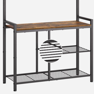 4-in-1 Hall Tree with Coat Rack, Shoe Bench & Storage Shelves