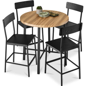 5-Piece Round Counter Height Dining Set with 4 Chairs