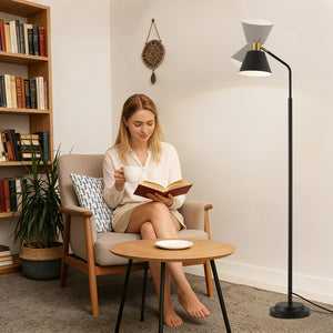 65.3" Industrial Floor Lamp with Adjustable Head & Dual Base