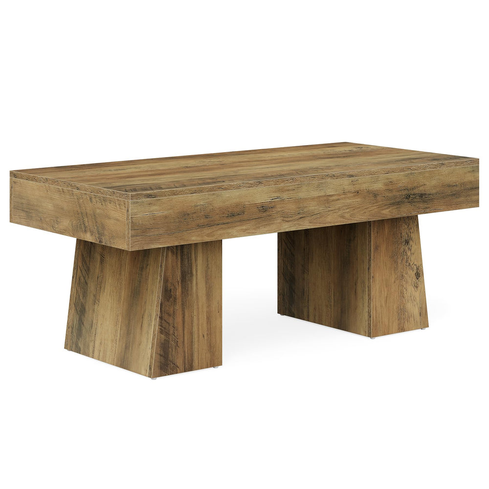 Farmhouse Rectangular Coffee Table – 47 Inch MDF Living Room Center Table