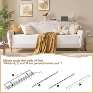 Twin Size Cloud-Shaped Upholstered Daybed