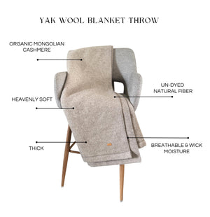 100% Pure Yak Down Throw Blanket – Natural Dark Brown