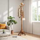 Solid Wood Freestanding Coat Rack with 8 Hooks