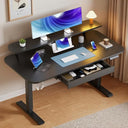 Electric Standing Desk with Drawers and Monitor Stand