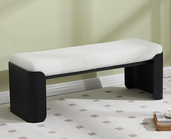 Upholstered Entryway & Bedroom Bench with Wood Legs