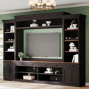 4-Piece TV Stand Entertainment Center with Bookshelf & Wine Rack