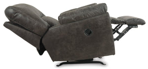 Faux Leather Manual Rocker Recliner – Gray