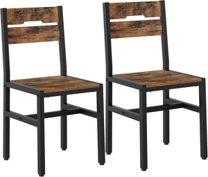 Rustic Farmhouse Dining Chairs with Metal Frame