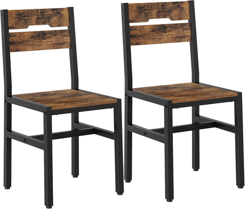 Rustic Farmhouse Dining Chairs with Metal Frame