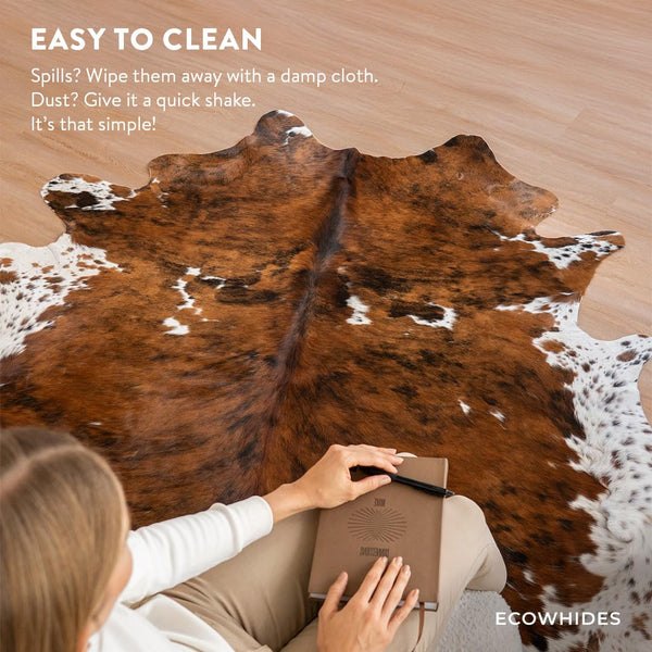 Genuine Brazilian Cowhide Rug – Tricolor Brindle Mix